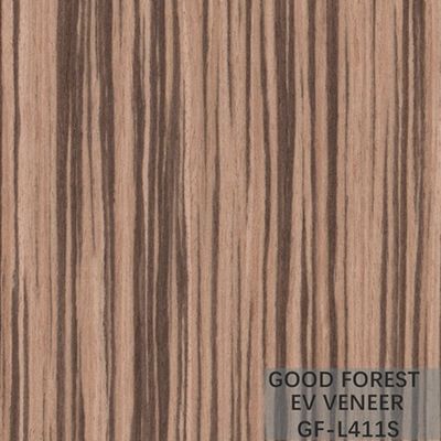 EV Veneer Zebra Engineered Wood Veneer Màu tự nhiên Hạt thẳng