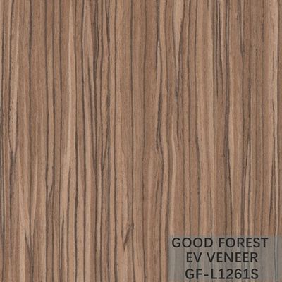 EV Veneer Zebra Engineered Wood Veneer Màu tự nhiên Hạt thẳng