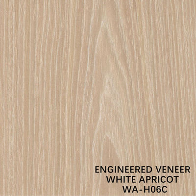 Nội thất Man Made Wood Veneer Crown Grain White Apricot H06C 0.15-0.6mm Mặt sau có lông cừu