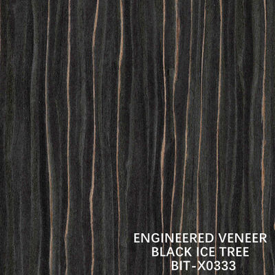 Trang trí Veneer gỗ mun kỹ thuật X0333 Black Ice Tree Quarter Cut Straight Grain Chiều dài 2500-3100 MM Chất lượng tốt