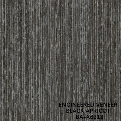 Trang trí Man Made Black Apricot Recon Wood Veneer X6313 Hạt thẳng 2500-3100mm