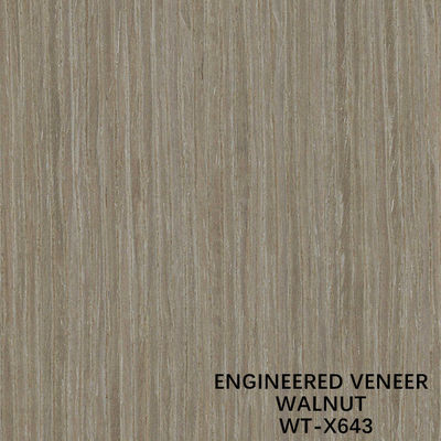 Trang trí Veneer gỗ Walnut đen được thiết kế kỹ thuật X643 Màu sáng hạt thẳng ISO