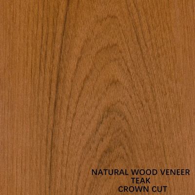 Trang trí Veneer gỗ tếch tự nhiên Flat Cut Crown Grain Chiều dài 2050-3200mm