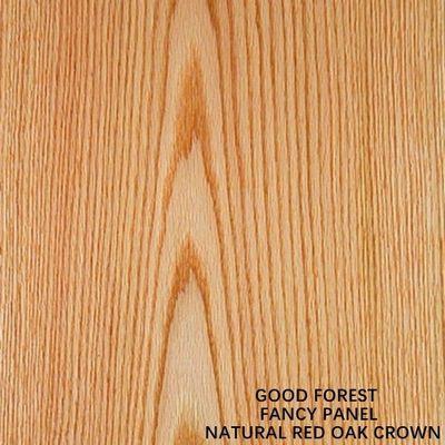 Red Oak Fancy Mdf Crown Grain Wood Veneer Slip Match Thiết bị nội thất tùy chỉnh Không sơn
