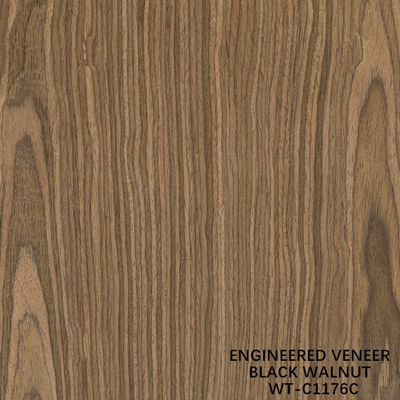 Tái tạo gỗ veneer quả óc chó cắt phẳng hạt vương miện 0.15-0.6mm nâu cho cửa