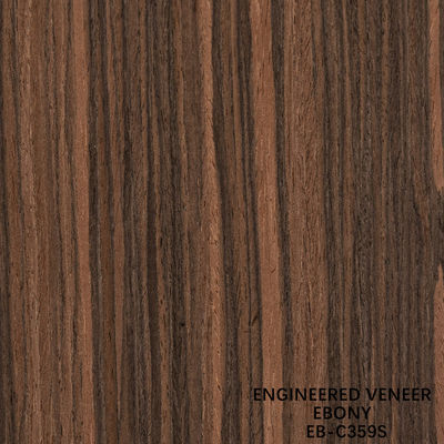 Recon Ebony gỗ veneer lát cắt thẳng hạt màu kép cho cửa và tủ trang trí mặt