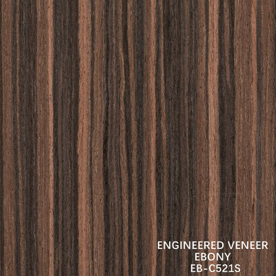 Recon Ebony gỗ veneer lát cắt thẳng hạt màu kép cho cửa và tủ trang trí mặt