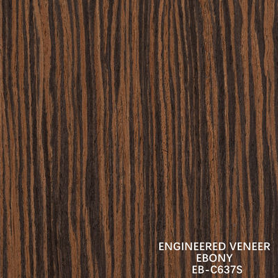 Recon Ebony gỗ veneer lát cắt thẳng hạt màu kép cho cửa và tủ trang trí mặt