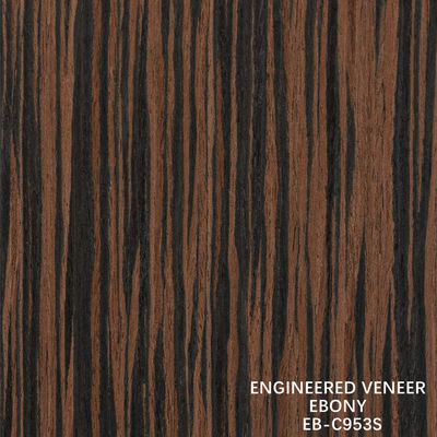 Recon Ebony gỗ veneer lát cắt thẳng hạt màu kép cho cửa và tủ trang trí mặt