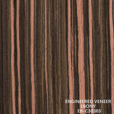Sản phẩm gỗ Ebony nhân tạo Veneer hạt dọc Màu đỏ 2200-3100mm Chiều dài Cho trang trí khách sạn