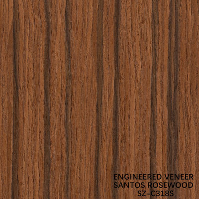 Thiết kế Santos Rosewood Wood Veneer kích thước tiêu chuẩn 2500 * 640mm Grade A For For nội thất mặt mặt Trung Quốc làm