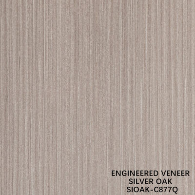 Slice cắt tái tạo bạc Oak gỗ veneer chiều dài 2500-3100mm có thể được tùy chỉnh cho tường phủ