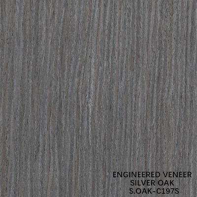 Fancy kỹ thuật gỗ veneer của bạc Oak Quarter cắt cho cửa và tủ mặt kéo dài kích thước 3100mm