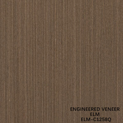 0.5mm Thiết kế gỗ Elm veneer Bảng cho các tấm sang trọng 2500-3100mm kéo dài cắt một phần màu nâu