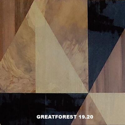 Nghệ thuật gỗ Parquet Veneer Collage đối xứng Mô hình hình học giàu màu sắc Sơn gỗ 0,55mm