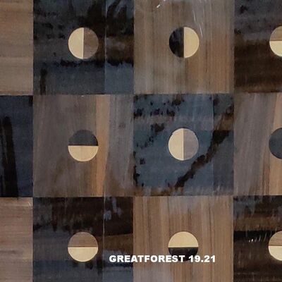 Nghệ thuật gỗ Parquet Veneer Collage đối xứng Mô hình hình học giàu màu sắc Sơn gỗ 0,55mm