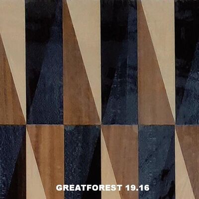 Nghệ thuật gỗ Parquet Veneer Collage đối xứng Mô hình hình học giàu màu sắc Sơn gỗ 0,55mm