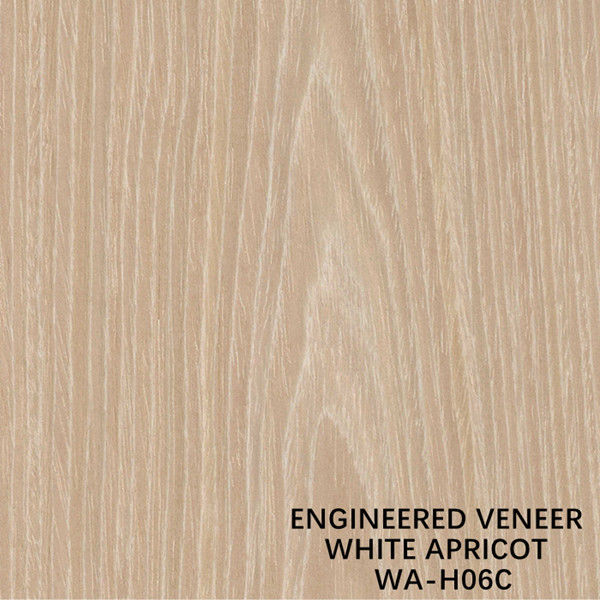 Nội thất Man Made Wood Veneer Crown Grain White Apricot H06C 0.15-0.6mm Mặt sau có lông cừu