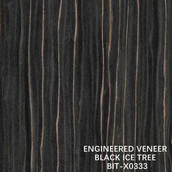 Trang trí Veneer gỗ mun kỹ thuật X0333 Black Ice Tree Quarter Cut Straight Grain Chiều dài 2500-3100 MM Chất lượng tốt