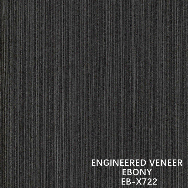 Cửa và cửa sổ Slice Cut Recon Gỗ veneer Ebony X722 Fineline Grain Màu đen ISO