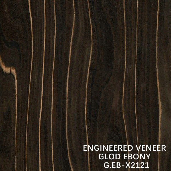 2500-3100MM Veneer gỗ kỹ thuật bằng gỗ mun X2121 Cắt lát kết cấu không đều bằng vàng cho cửa