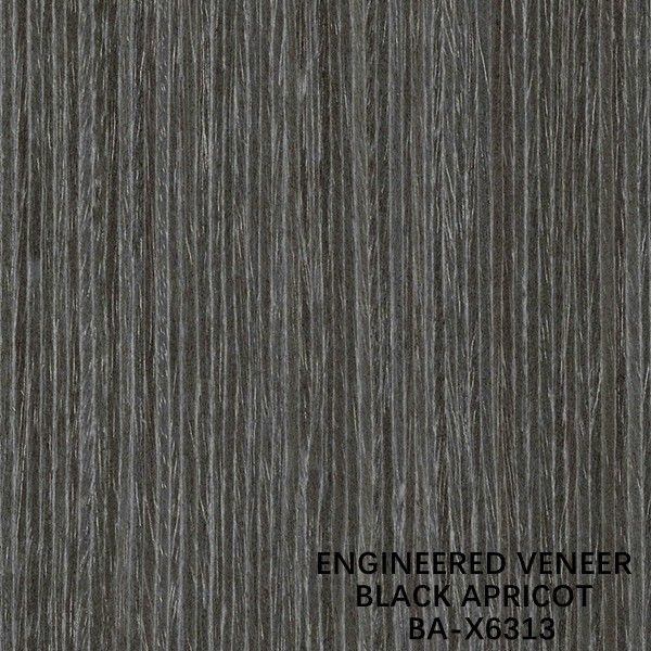 Trang trí Man Made Black Apricot Recon Wood Veneer X6313 Hạt thẳng 2500-3100mm