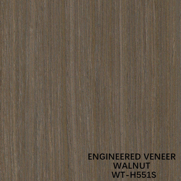 ISO Man Made Black Walnut Wood Veneer H551S Cắt thẳng 3100mm cho cửa ra vào và cửa sổ
