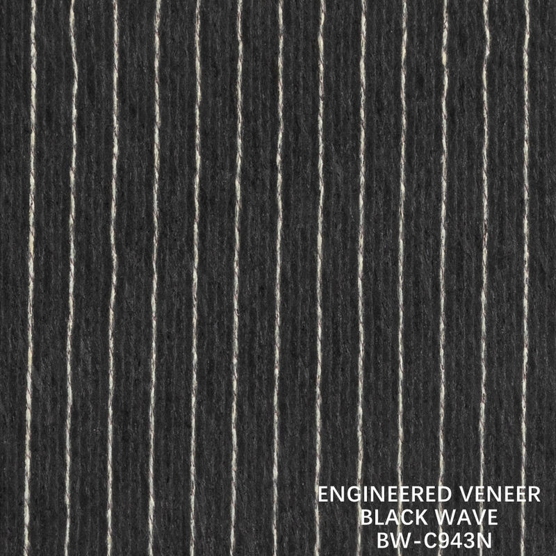 2500-3100mm Wood Veneer Đen Ripple 943N Đen và trắng cho tường