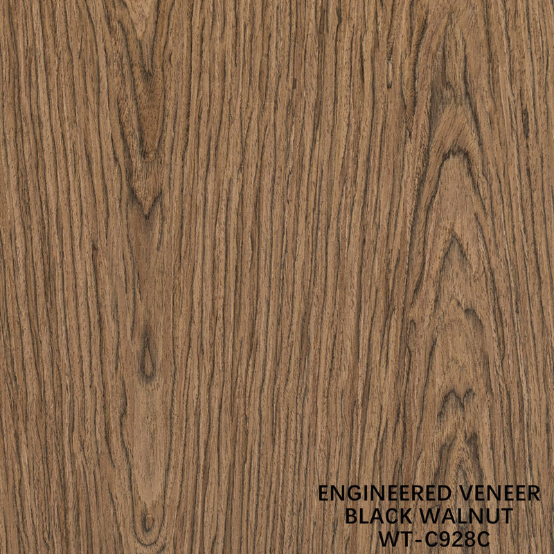 Tái tạo gỗ veneer quả óc chó cắt phẳng hạt vương miện 0.15-0.6mm nâu cho cửa