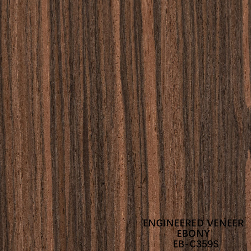 Recon Ebony gỗ veneer lát cắt thẳng hạt màu kép cho cửa và tủ trang trí mặt