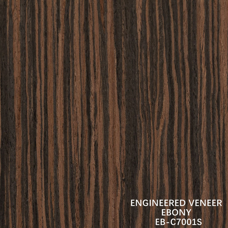 Fancy tái hợp gỗ Ebony veneer phần tư thẳng hạt lông lông cho khách sạn và nội thất trang trí