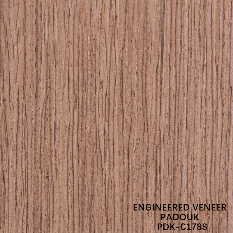 Thiết kế gỗ veneer Padouk thẳng hạt lát cắt kỹ thuật Độ dày 0,5mm cho mặt tủ