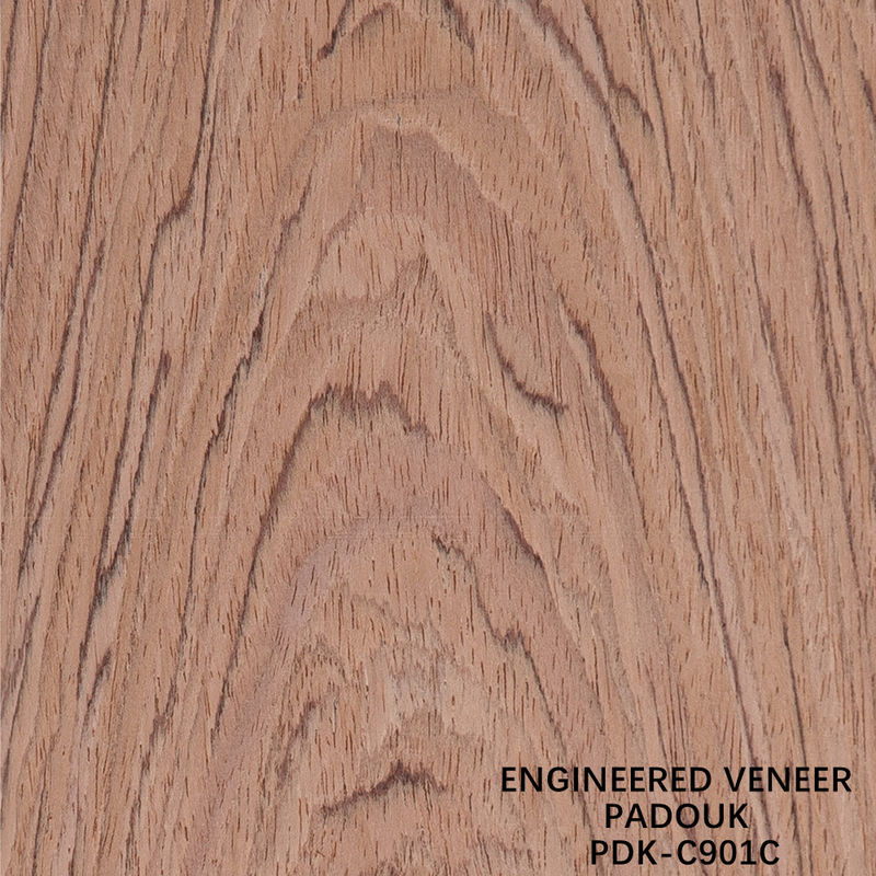 Tái tạo gỗ veneer hoa hồng gỗ Crown cắt màu đỏ chiều dài 2200-3100mm cho cho cửa nội thất Trung Quốc nhà máy