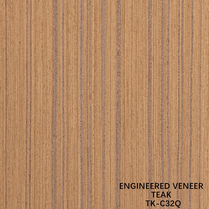 Quarter Cut Of Engineered Teak Veneer 2500 * 640mm kích thước bình thường hạt thẳng cho trang trí khách sạn