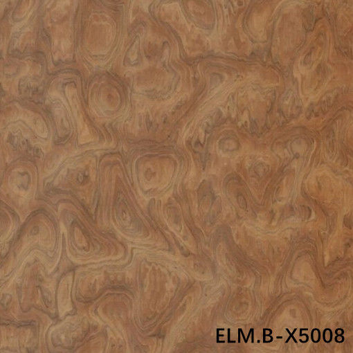 Recon Wood Veneer Of Elm Burl ELM.B-X5008 Nhẫn hạt màu nâu 0.13-0.35mm Độ dày Cho trang trí khách sạn