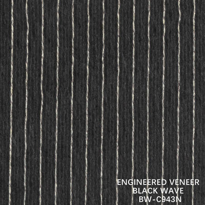 2500-3100mm Wood Veneer Đen Ripple 943N Đen và trắng cho tường