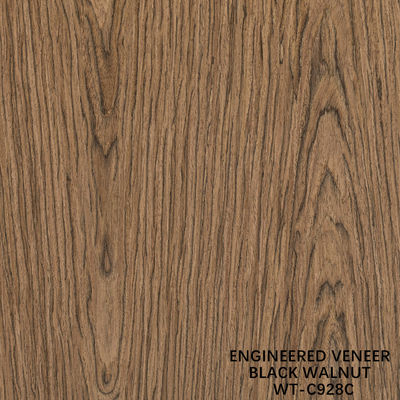 Tái tạo gỗ veneer quả óc chó cắt phẳng hạt vương miện 0.15-0.6mm nâu cho cửa