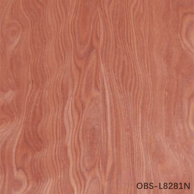 Thiết kế mới của Veneer Gỗ Tái tạo Hình Đuôi Phượng Hoàng Obs-L8281n/858n Màu Đỏ Dùng Trang Trí Khách Sạn 0.45mm